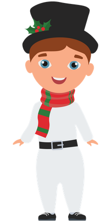Niño vistiendo disfraz de elfo navideño  Ilustración