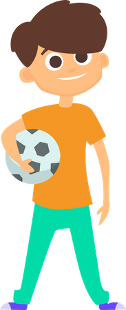 Niño pequeño con fútbol  Ilustración