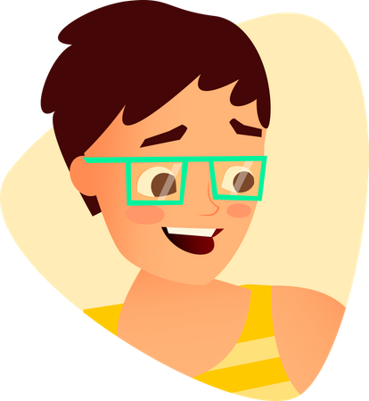 Niño con gafas  Ilustración