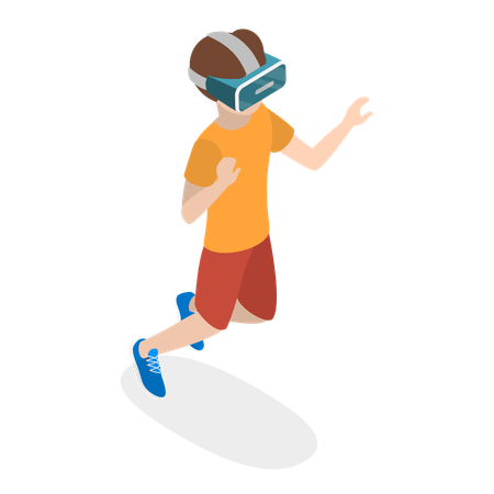 Niño con gafas vr  Ilustración