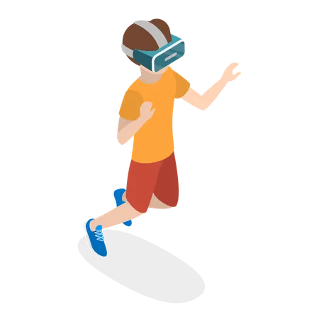 Niño con gafas vr  Ilustración