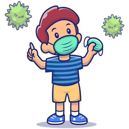Niño con máscara  Ilustración