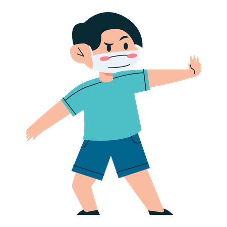 Niño con máscara  Ilustración