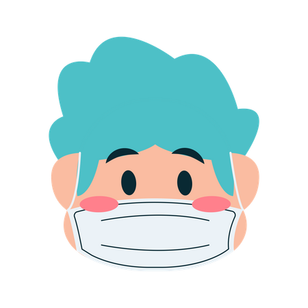 Niño con máscara  Ilustración