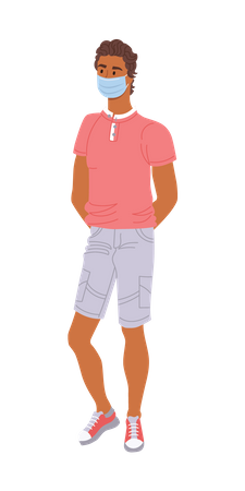 Niño con máscara  Ilustración