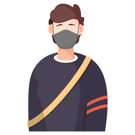 Niño con mascarilla  Ilustración