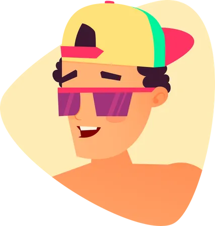 Niño con sombrero y gafas  Ilustración