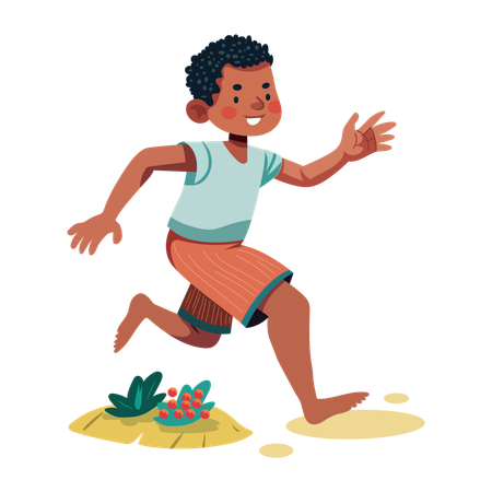 Niño corriendo  Ilustración