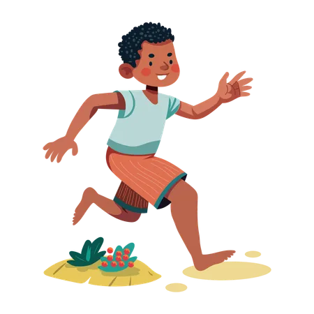 Niño corriendo  Ilustración