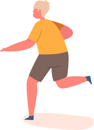 Niño corriendo mientras juega  Ilustración