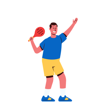 Niño deportista jugando al pádel  Ilustración