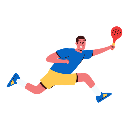 Niño deportista jugando al pádel  Ilustración