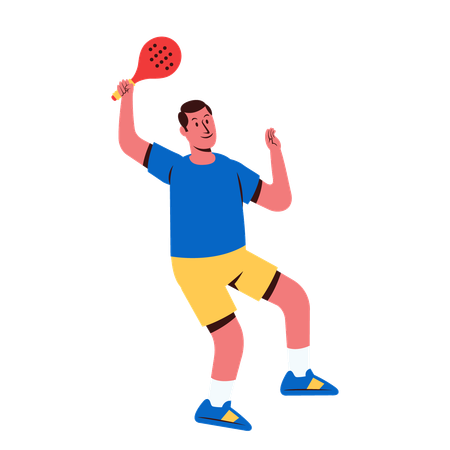 Niño deportista jugando al pádel  Ilustración