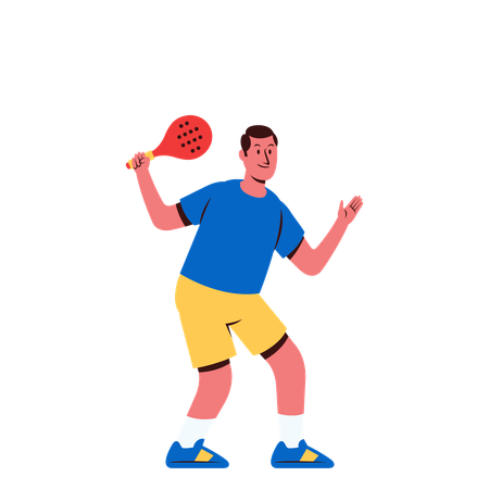 Niño deportista jugando al pádel  Ilustración
