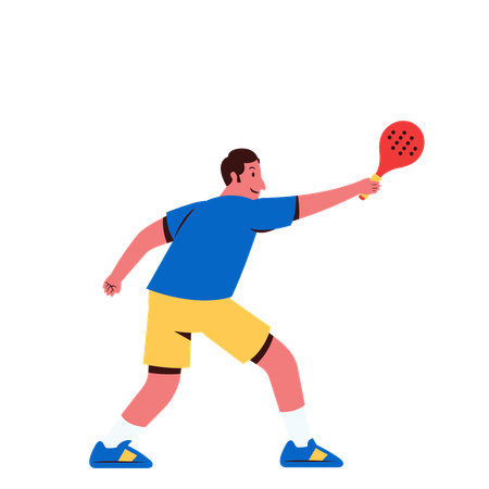 Niño deportista jugando al pádel  Ilustración