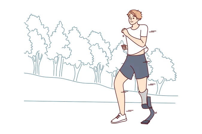 Desactivar niño corriendo afuera  Ilustración