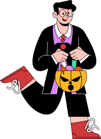 Niño disfrazado de halloween  Ilustración