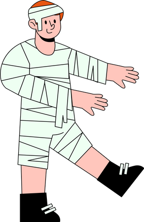 Niño disfrazado de momia  Ilustración