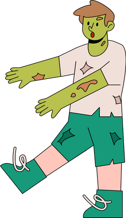 Niño disfrazado de zombie  Ilustración