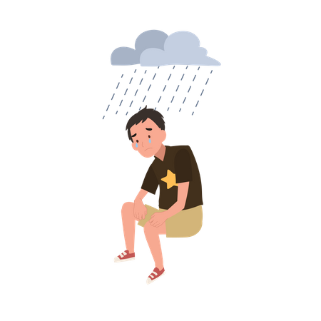 Niño en estrés  Ilustración