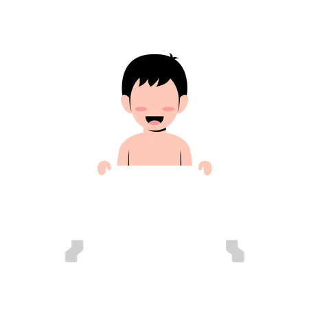 Niño en la bañera  Ilustración