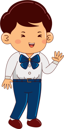 Niño en uniforme escolar  Ilustración