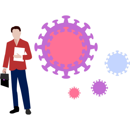 El niño está esperando el virus  Ilustración