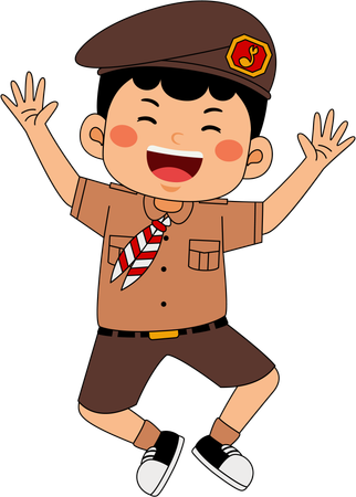 Niño scout bailando  Ilustración