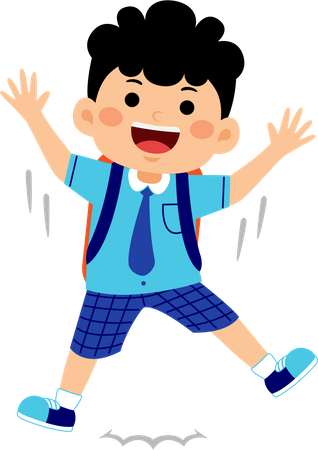 Estudiante niño feliz  Ilustración