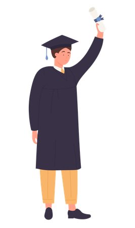 Chico graduado  Ilustración