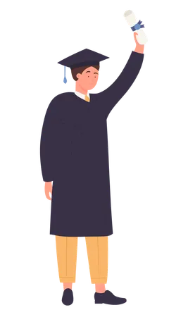 Chico graduado  Ilustración