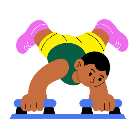 Niño haciendo ejercicios de mano  Illustration