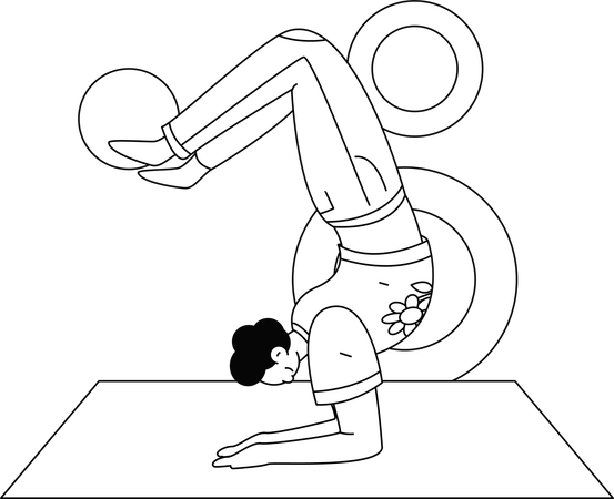 Niño haciendo soporte de mano  Ilustración