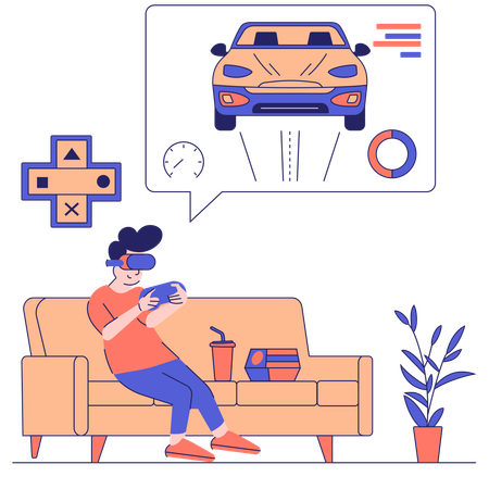 Niño haciendo juego de simulación Ilustración
