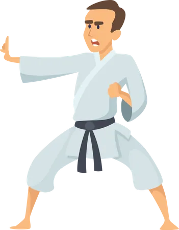 Niño haciendo karate  Ilustración