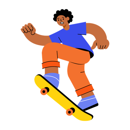 Niño haciendo skate  Illustration