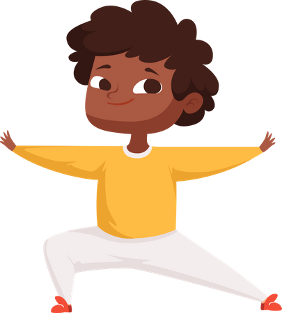 Niño haciendo yoga  Illustration