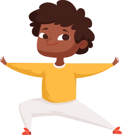 Niño haciendo yoga  Illustration