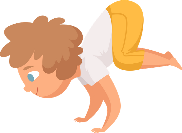 Niño pequeño haciendo yoga  Illustration