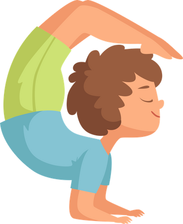 Niño haciendo yoga  Illustration