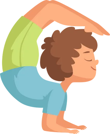 Niño haciendo yoga  Illustration