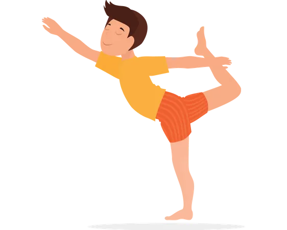 Niño haciendo yoga  Ilustración