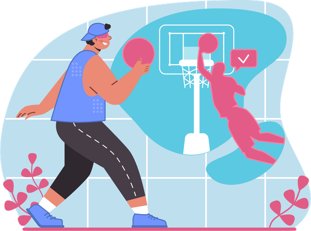 Niño juega un partido de fútbol en realidad virtual  Ilustración