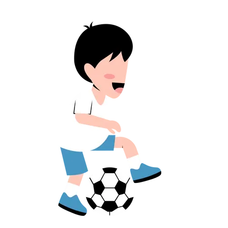 Niño jugando al fútbol  Ilustración