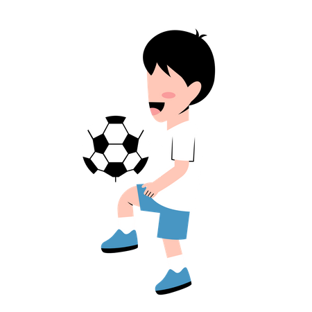 Niño jugando al fútbol  Ilustración