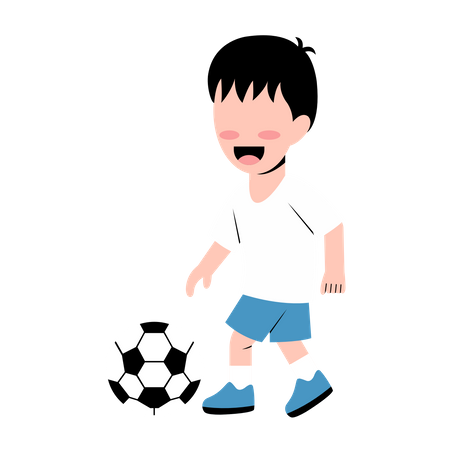 Niño jugando al fútbol  Ilustración