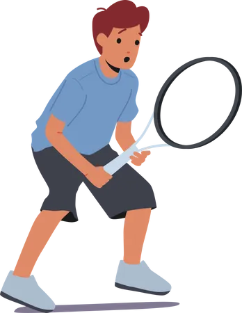 Niño jugando tenis  Ilustración