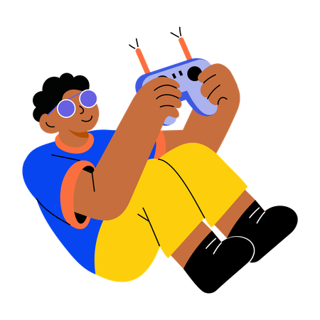 Niño jugando videojuego  Illustration