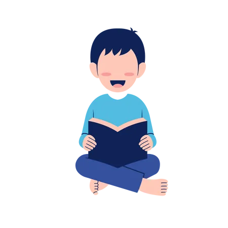 Niño leyendo un libro  Ilustración