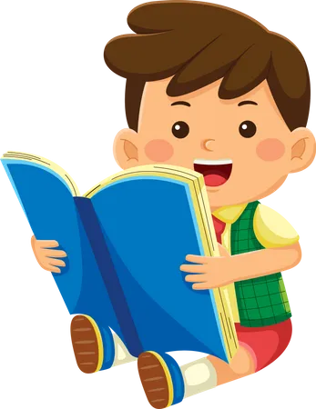 Libro de lectura de niño  Ilustración